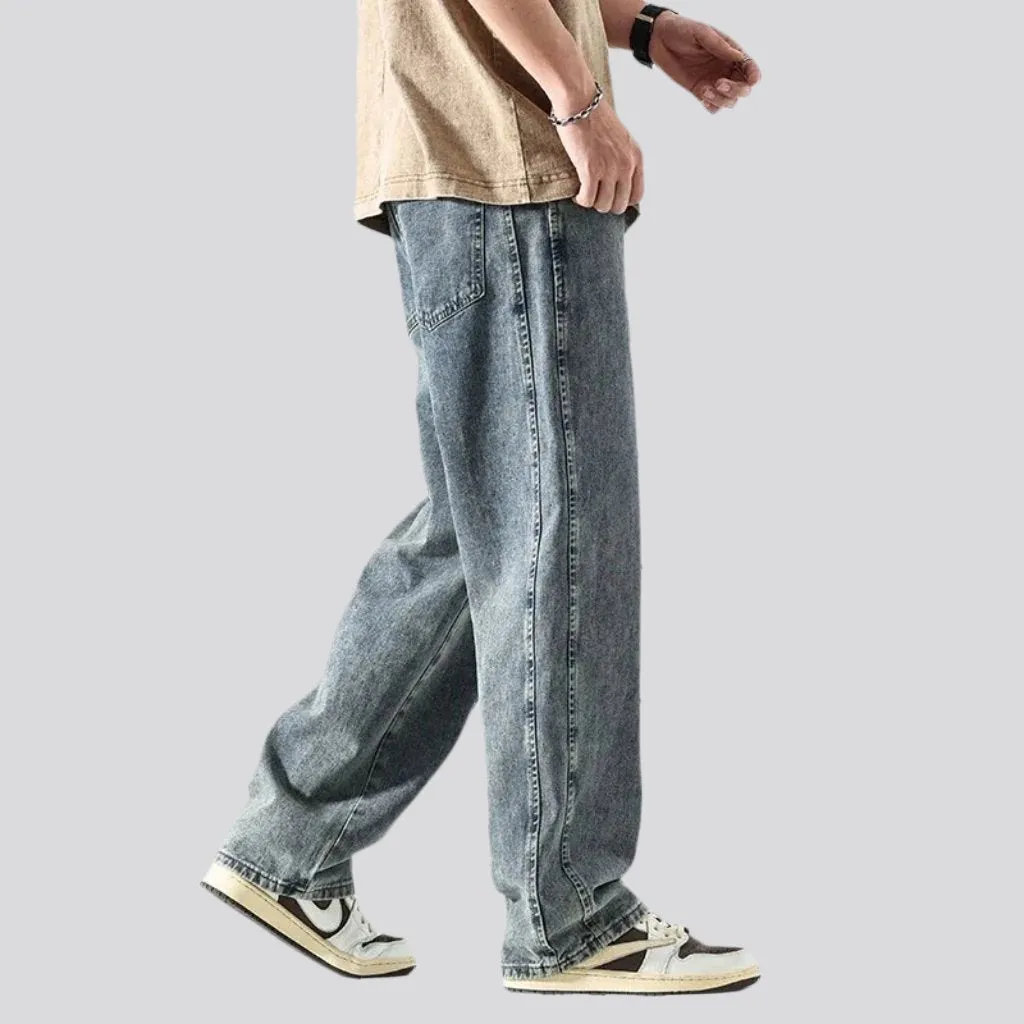 Baggy men stonewashed jeans