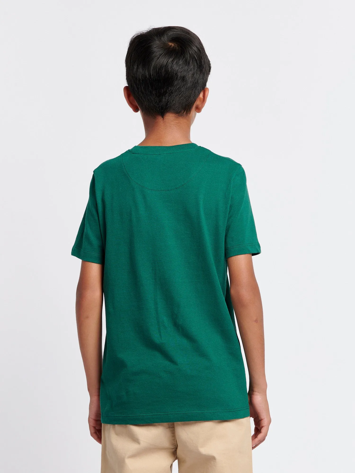 Boys Crest Graphic T-Shirt in Rain Forest