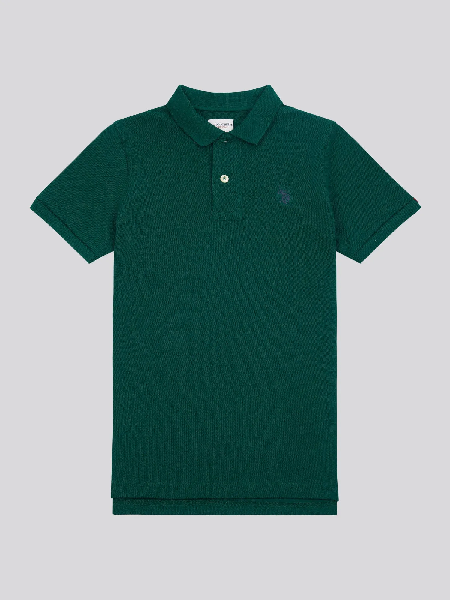 Boys Double Horsemen Polo Shirt in Rain Forest