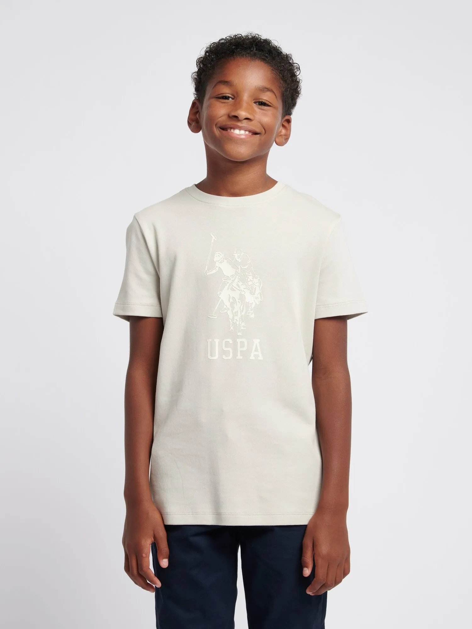 Boys Double Horsemen Statement T-Shirt in Moonstruck