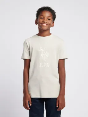 Boys Double Horsemen Statement T-Shirt in Moonstruck