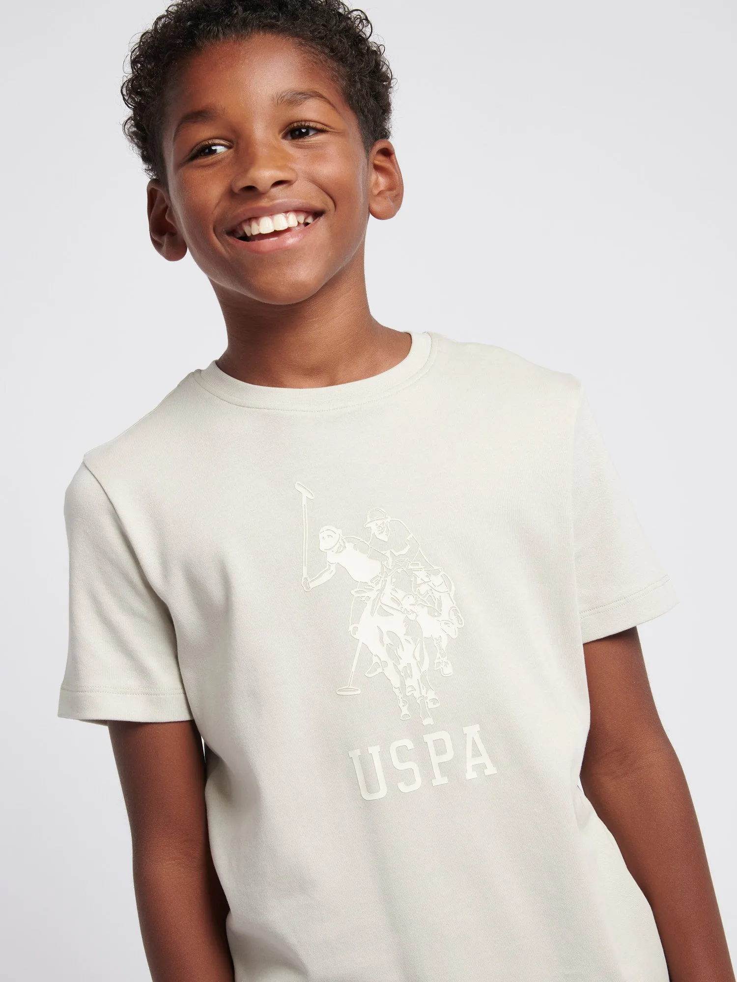 Boys Double Horsemen Statement T-Shirt in Moonstruck