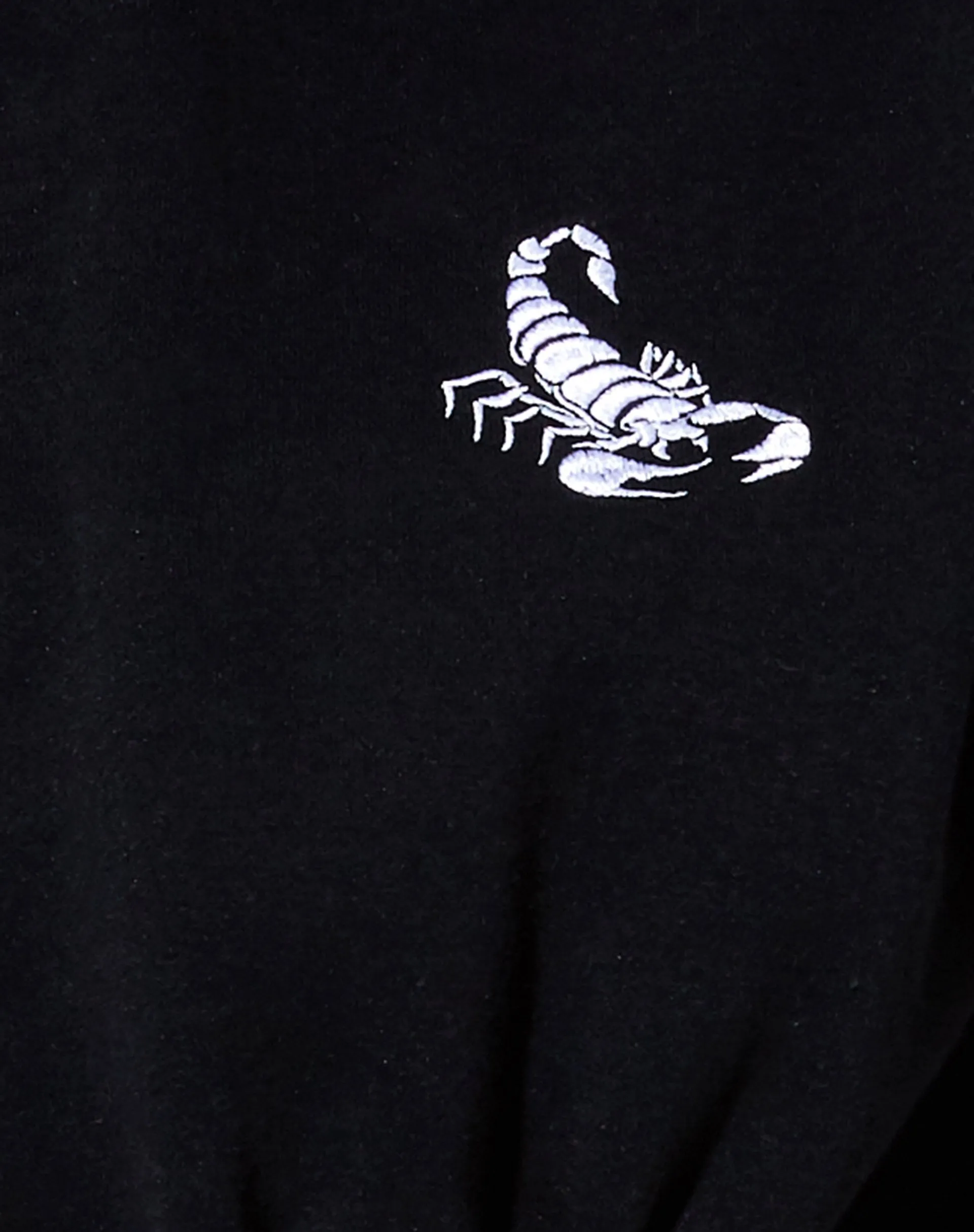 Caden Hoodie in Black with Scorpion White Embro