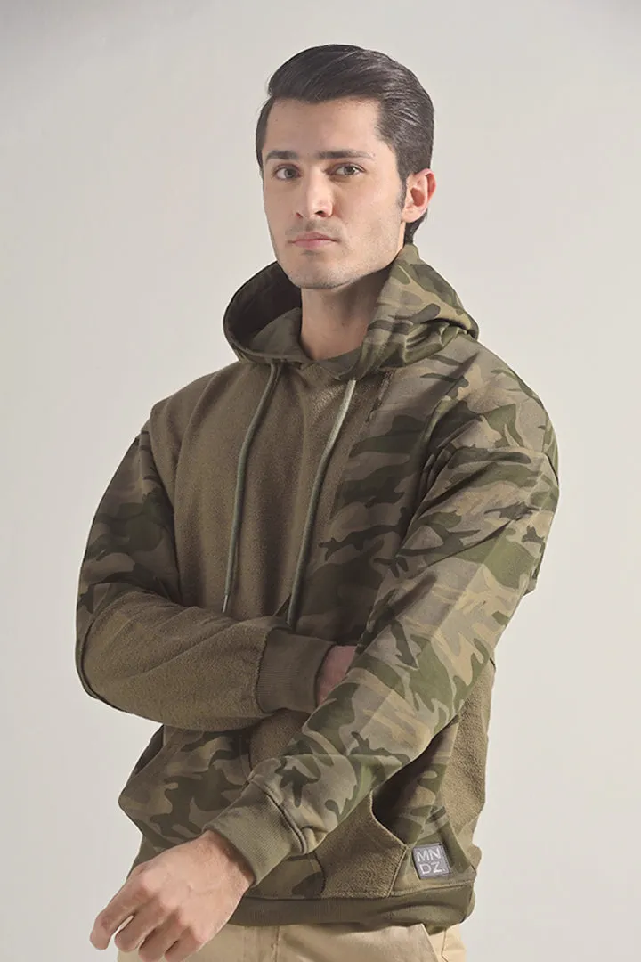 Camouflage Pullover Hoodie - Green