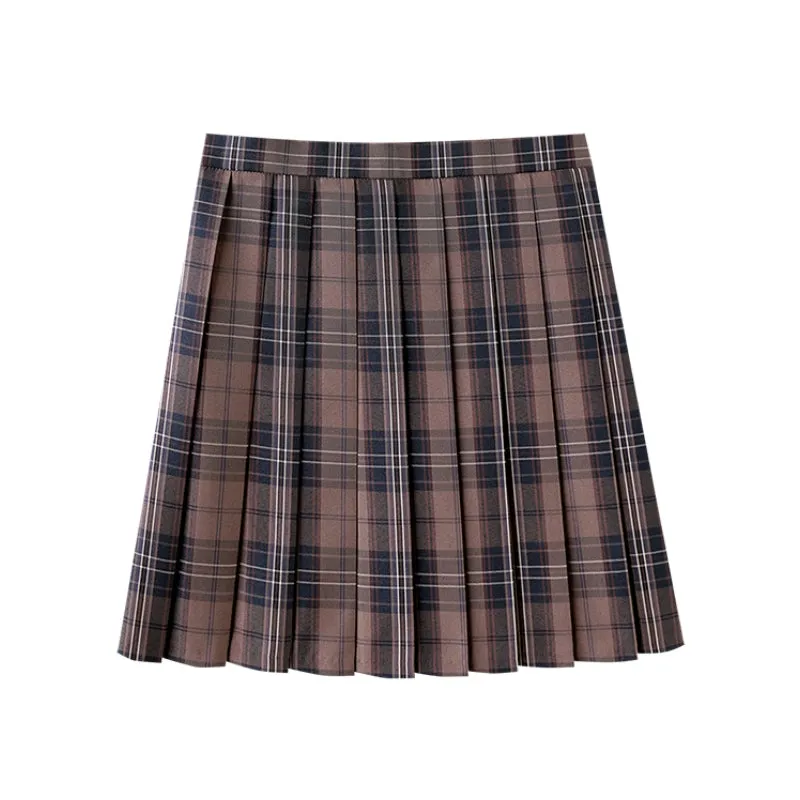 Caramel Brown JK vintage plaid uniform skirt