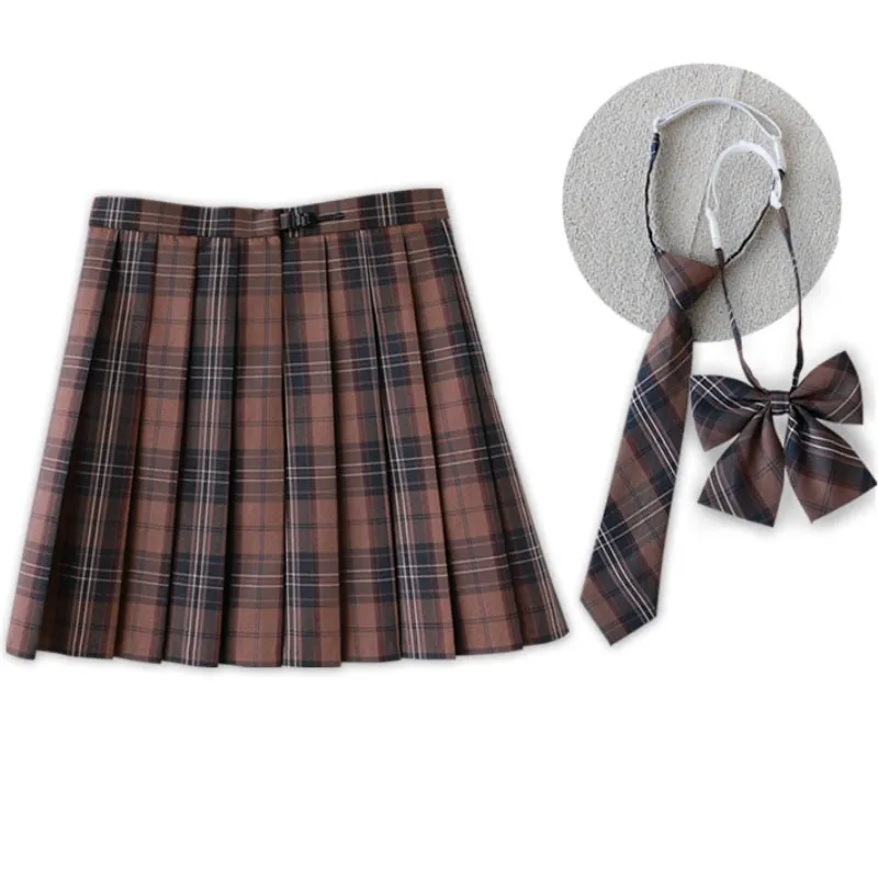 Caramel Brown JK vintage plaid uniform skirt