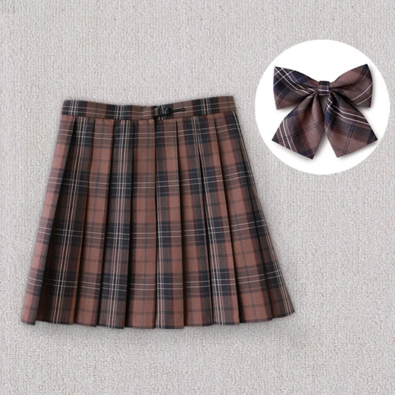 Caramel Brown JK vintage plaid uniform skirt