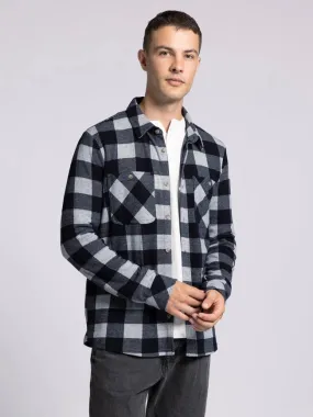 Clark Shirt - Long Sleeve Button Up  GREY BLACK PLAID