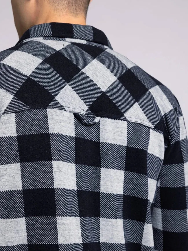 Clark Shirt - Long Sleeve Button Up  GREY BLACK PLAID