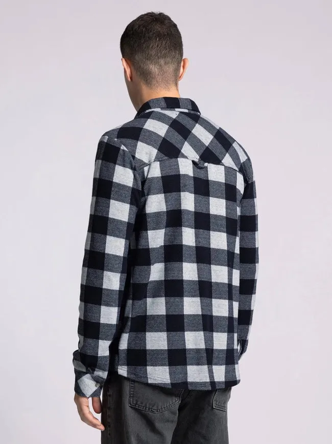 Clark Shirt - Long Sleeve Button Up  GREY BLACK PLAID