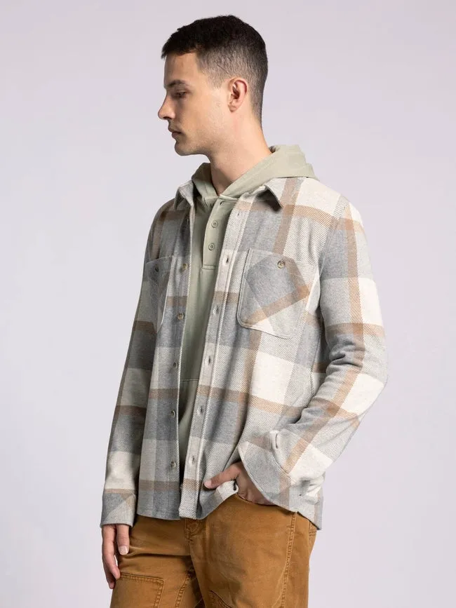 Clark Shirt - Long Sleeve Button Up   GREY BROWN PLAID