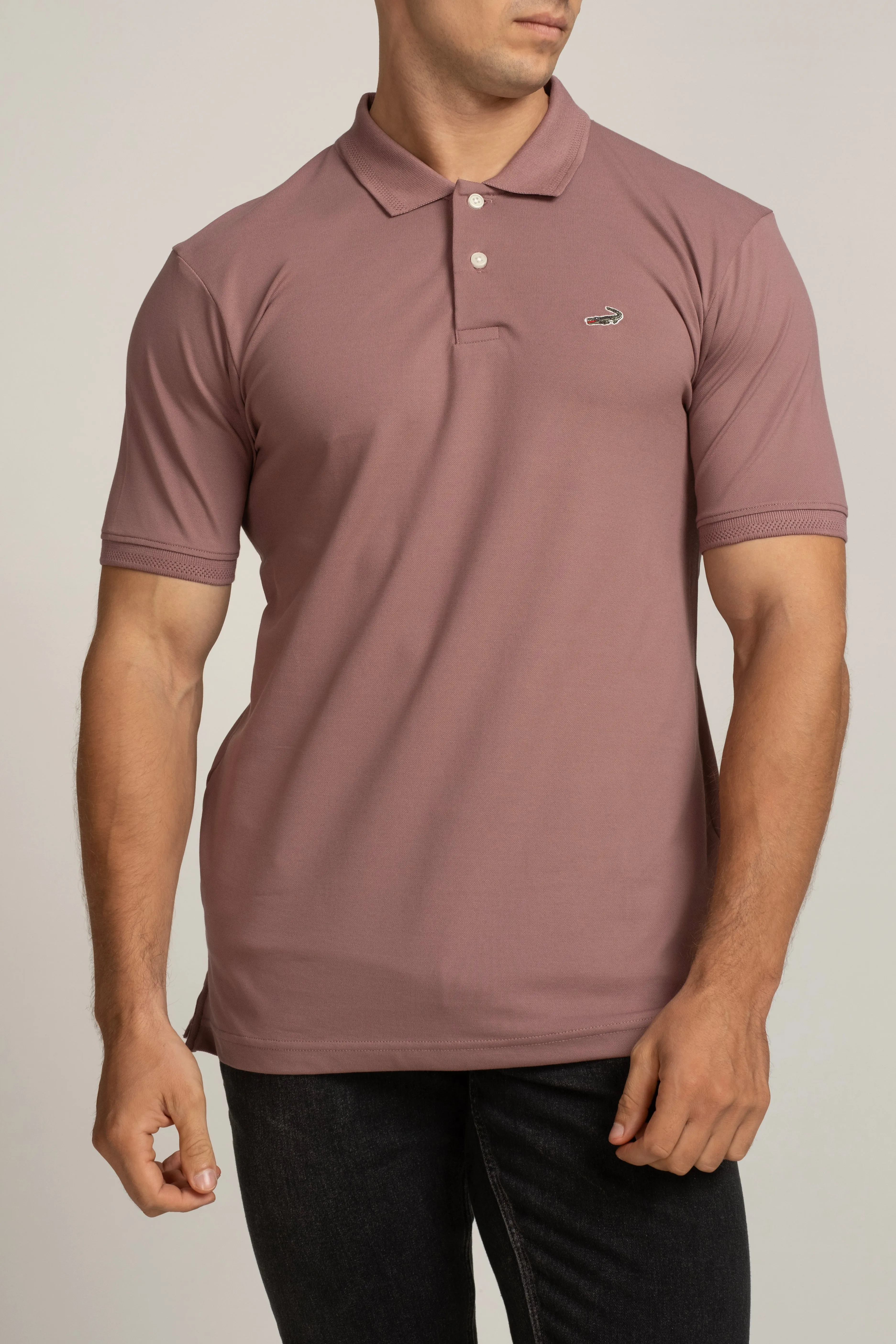 Crocodile Polo T-Shirts Purple - Wistful Mauve