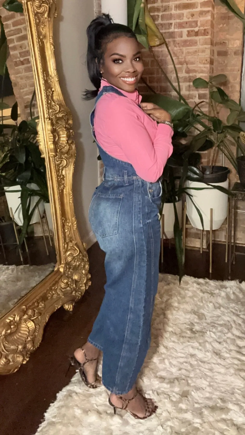 Denim Barrel Overalls