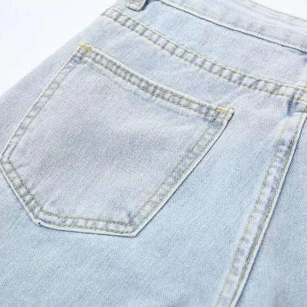 Denim waist belt baggy jeans