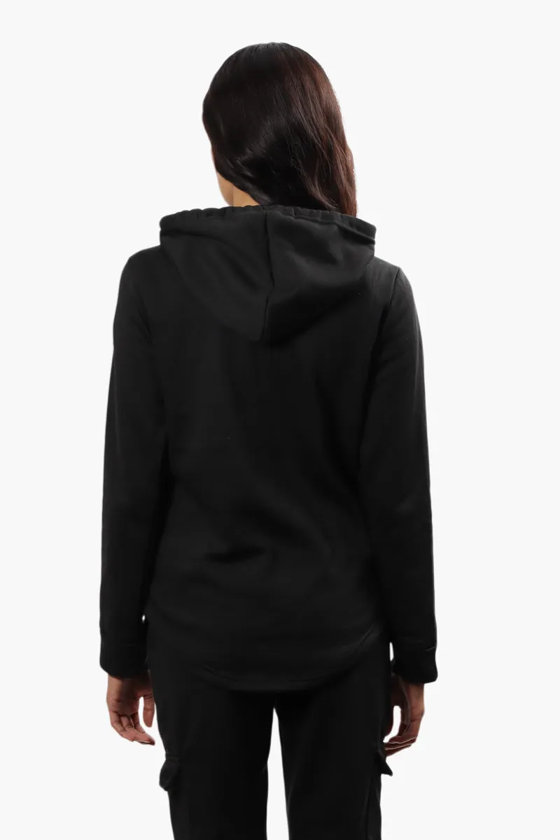 Fahrenheit Fleece Henley Hoodie - Black