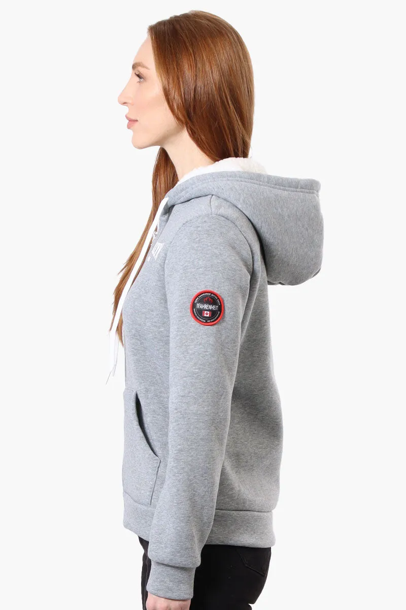 Fahrenheit Fleece Lined Brooklyn Print Hoodie - Grey