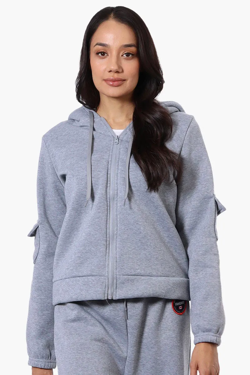 Fahrenheit Sherpa Lined Hood Zip Up Hoodie - Grey