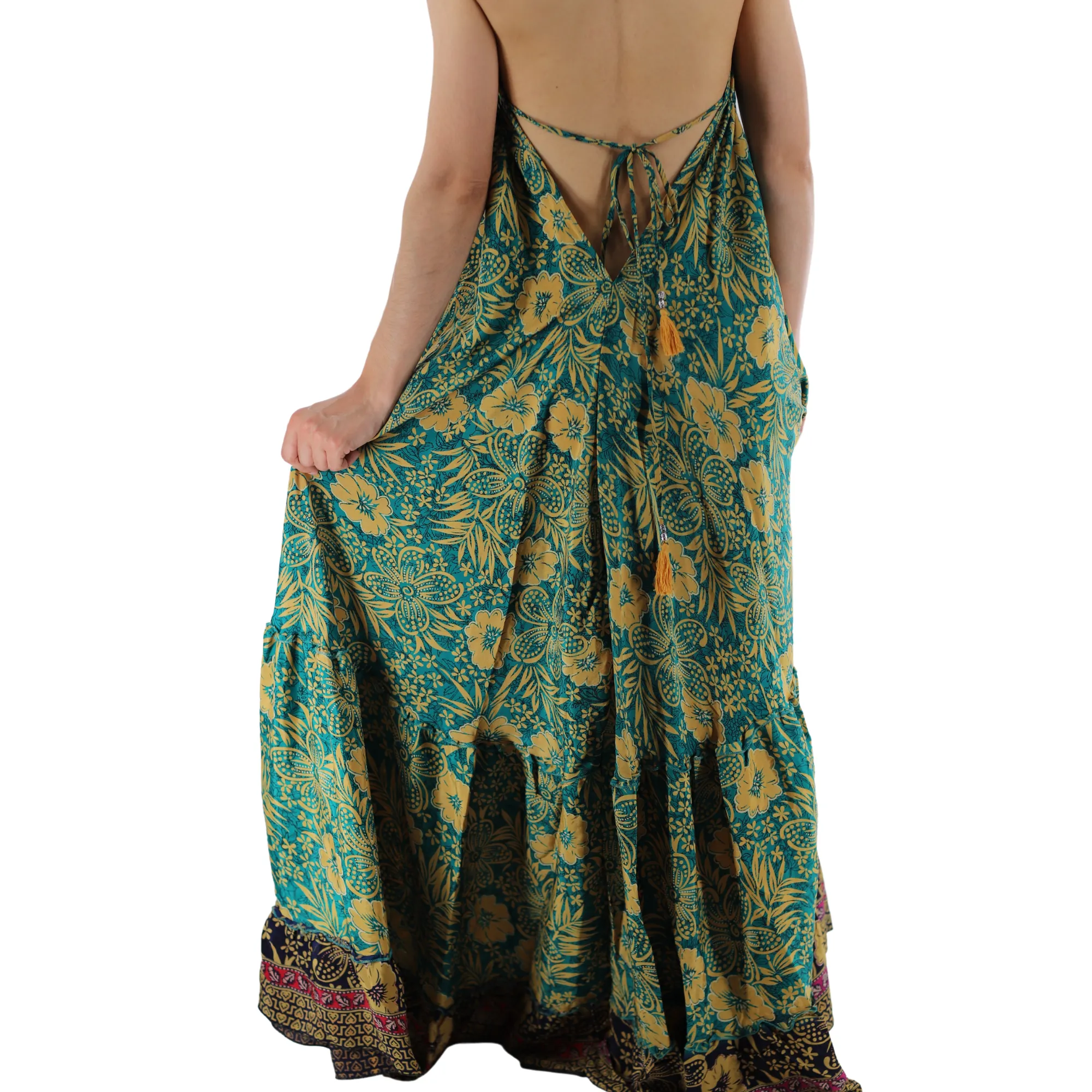 Floral 'Caterina' Maxi Dress with V-Neckline