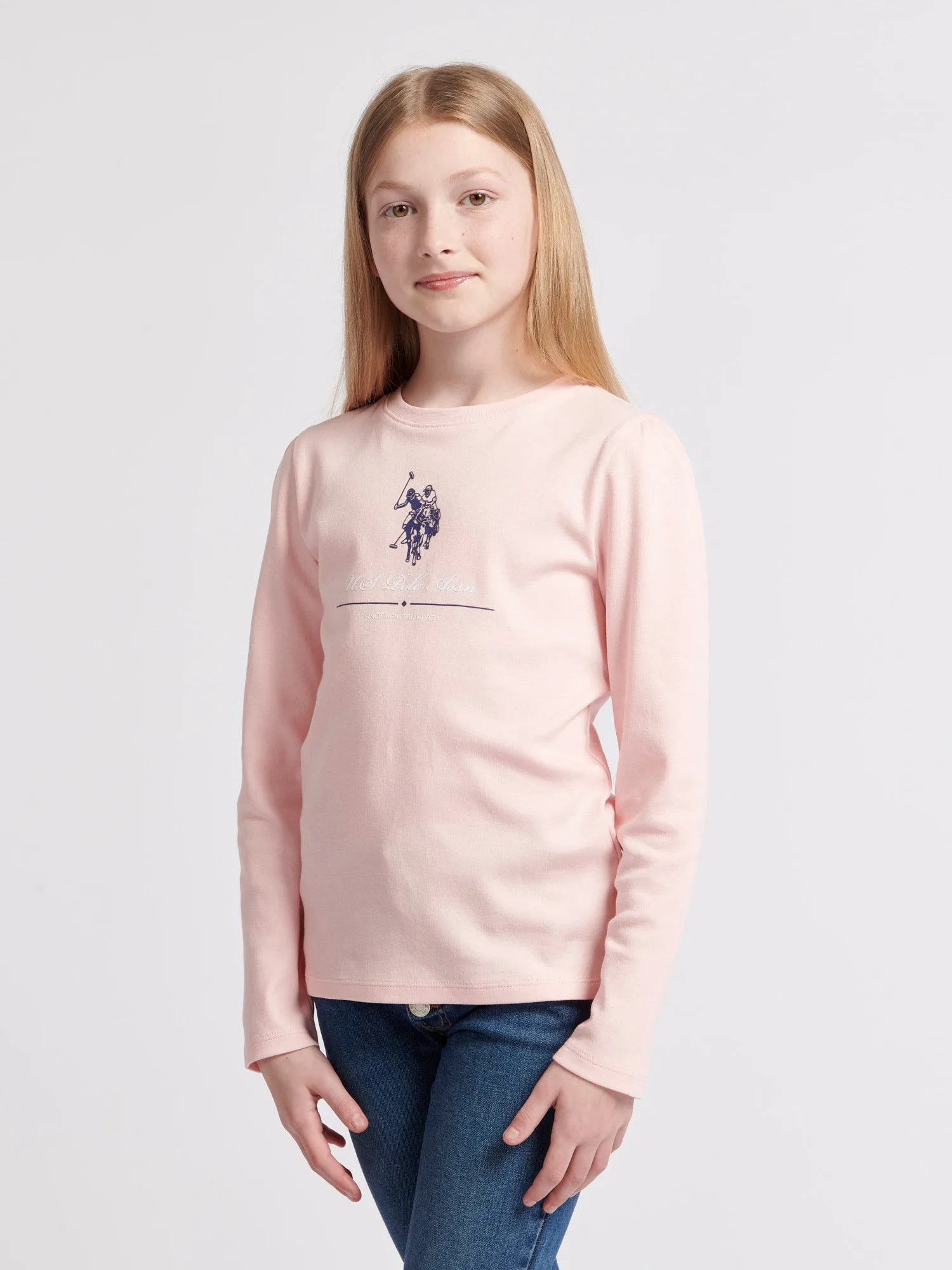 Girls Long Sleeve T-Shirt in Crystal Rose