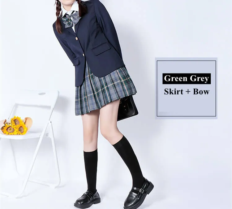 [Green] JK vintage plaid uniform skirt