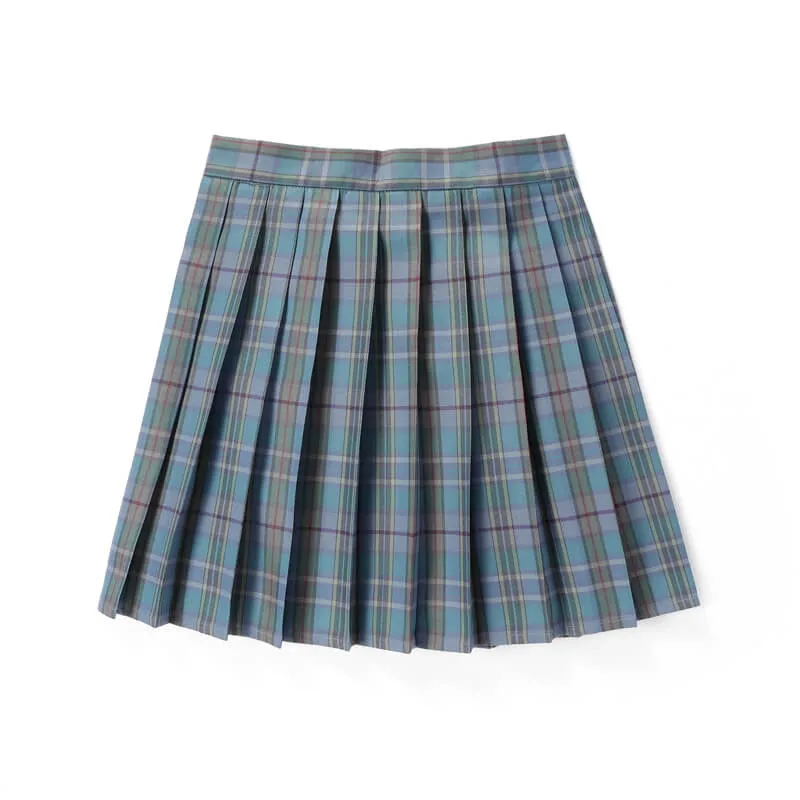 [Green] JK vintage plaid uniform skirt