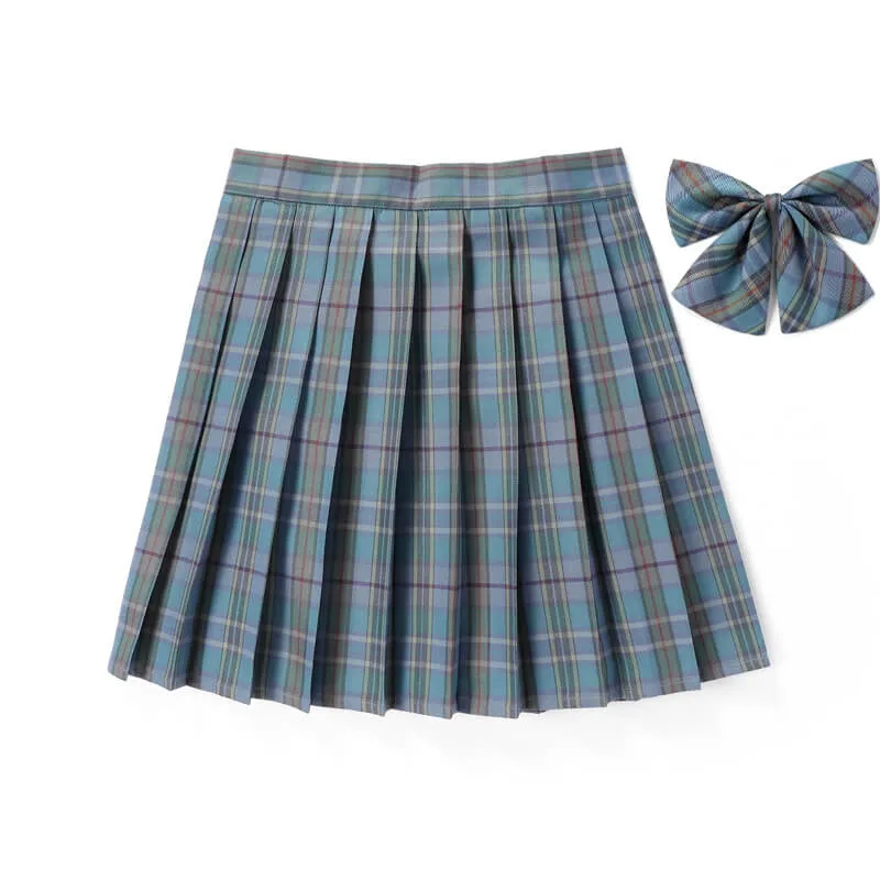 [Green] JK vintage plaid uniform skirt