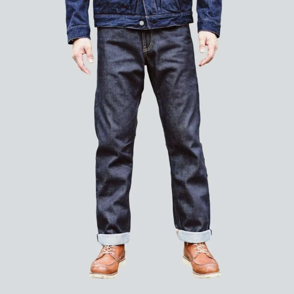 High-quality dark men's jeans