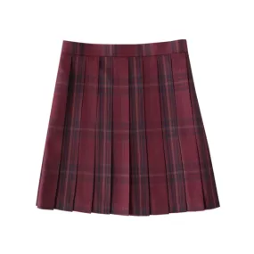 [Jujube Flower Red] JK vintage plaid uniform skirt