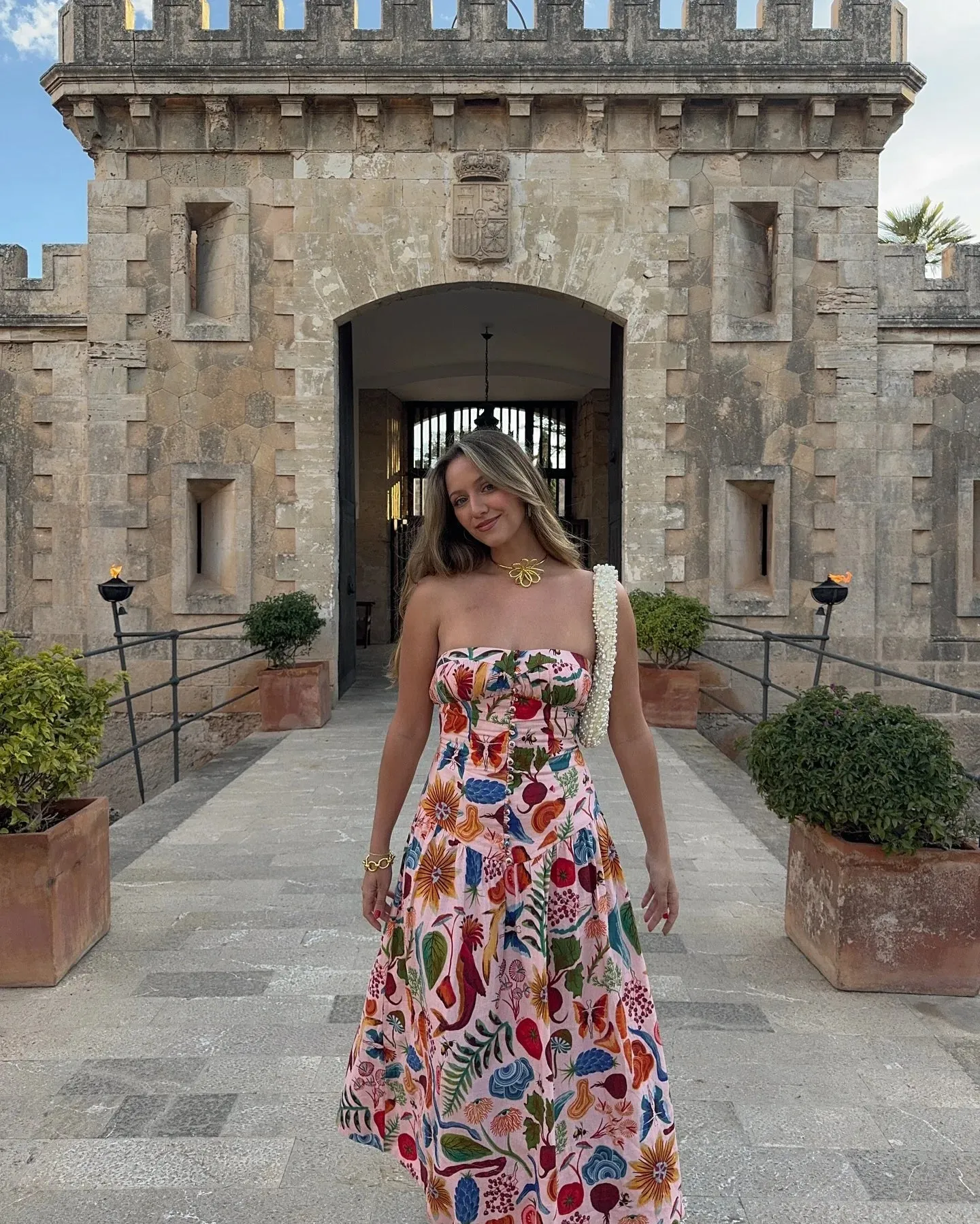 Kenza - Strapless floral maxi dress