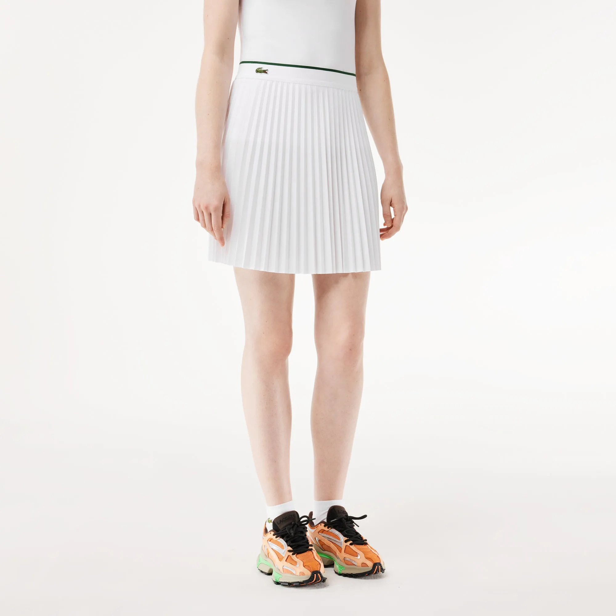 Lacoste Tennis Short Pleated Elastic Waist Skirt