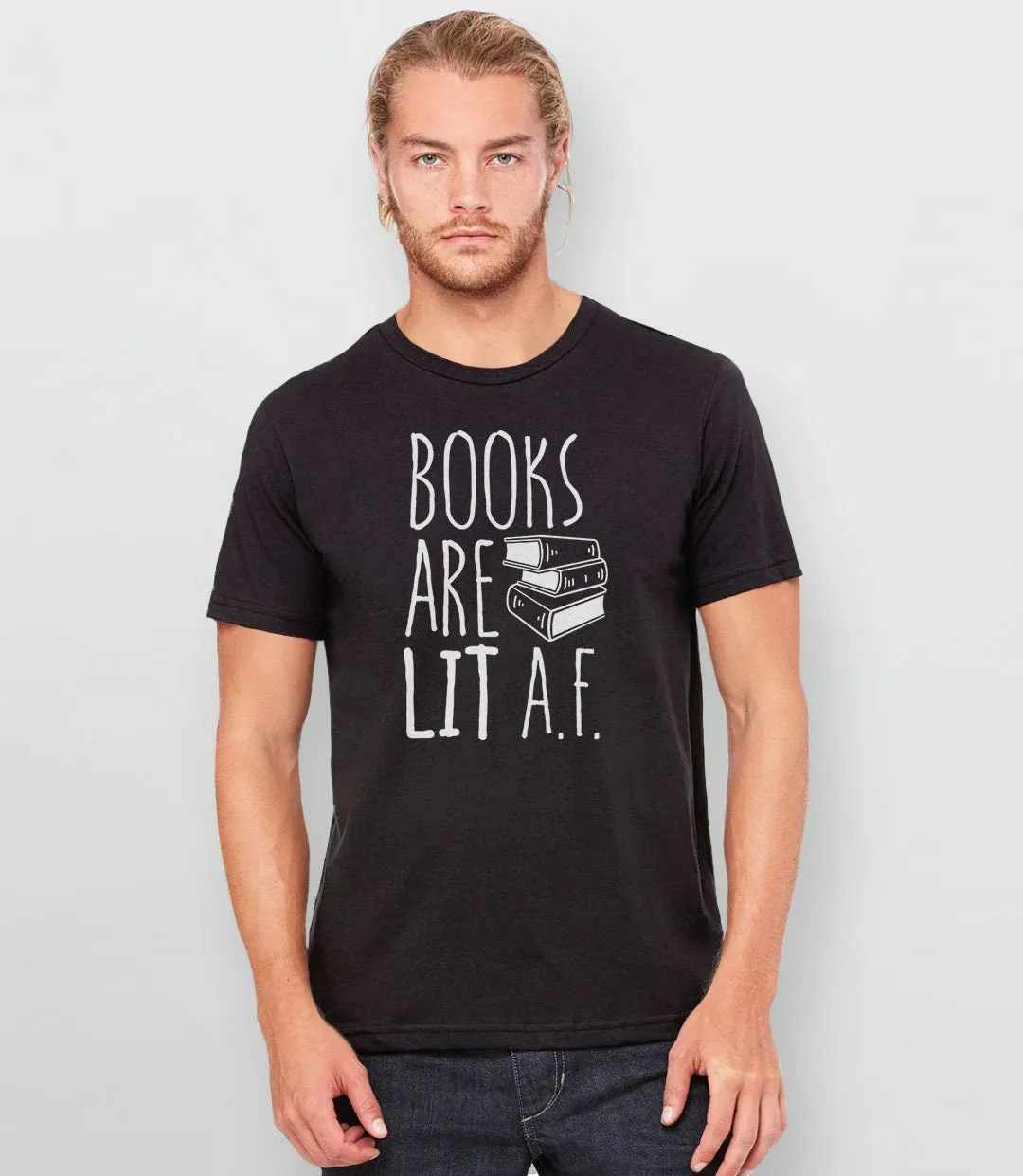 Lit AF Funny Reading Shirt | Womens Graphic Tee with Saying