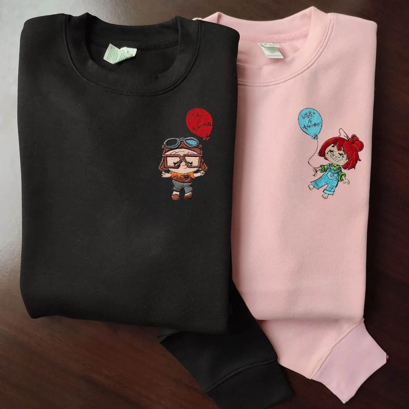 Matching Couple Hoodies - Quirky Couple Custom Embroidered Couples Matching Hoodies