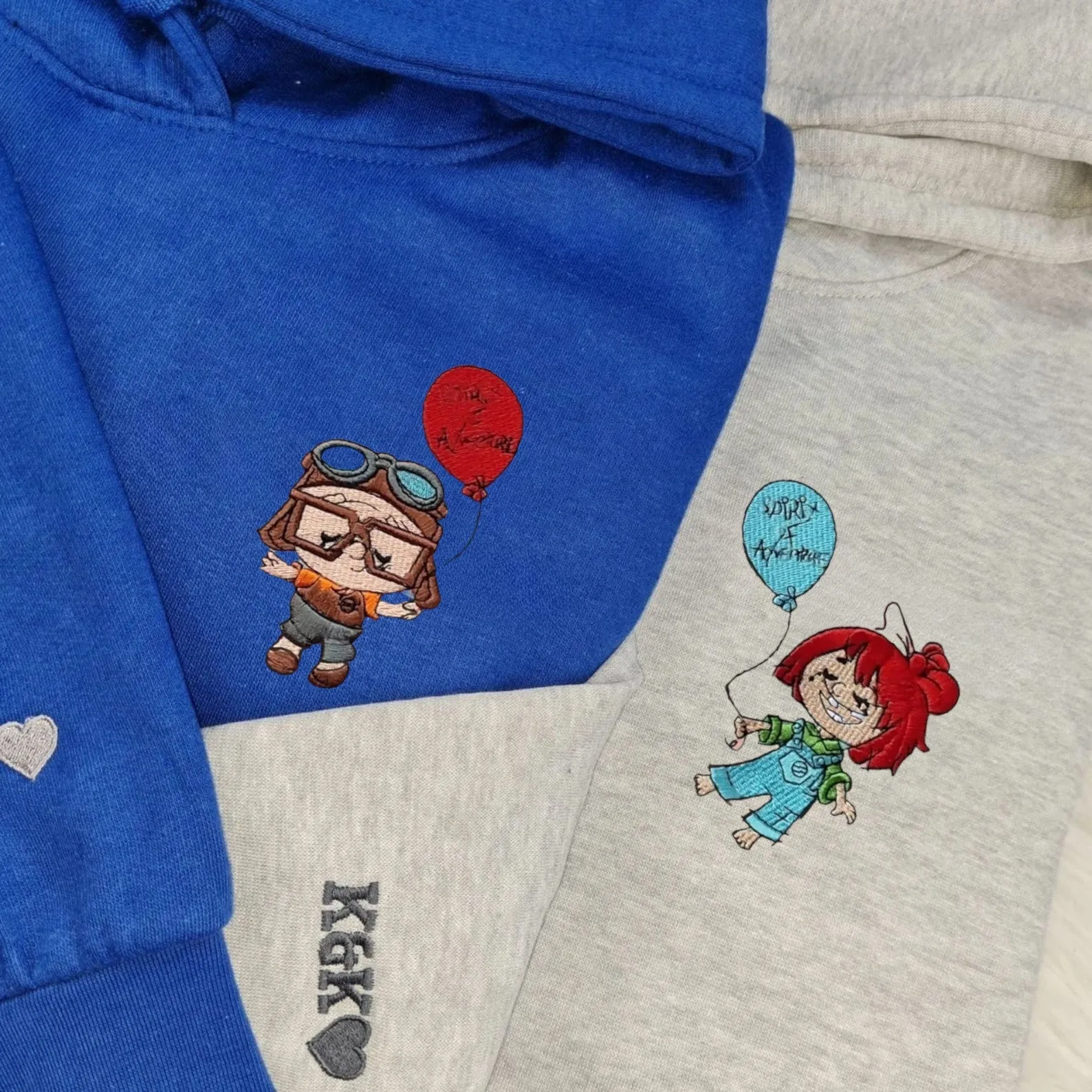 Matching Couple Hoodies - Quirky Couple Custom Embroidered Couples Matching Hoodies