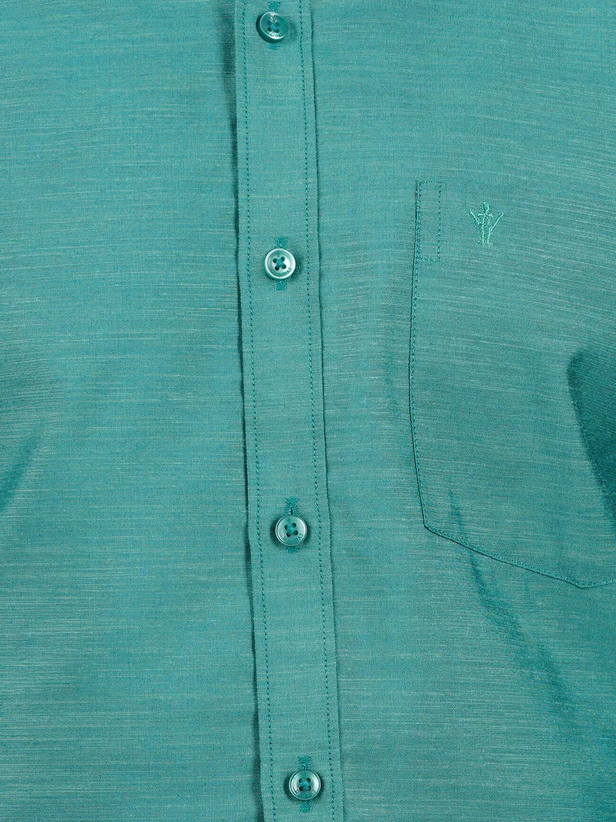 Men Cotton Blend Full Sleeves Shirt Greenish Cyan T29 TE8