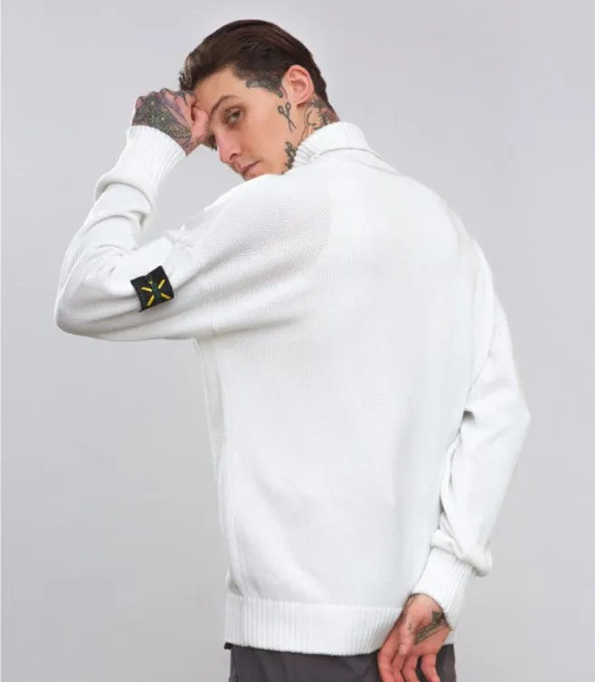 Men's Autumn/Winter Warm Soft Knitted Loose Pullover With Turtleneck