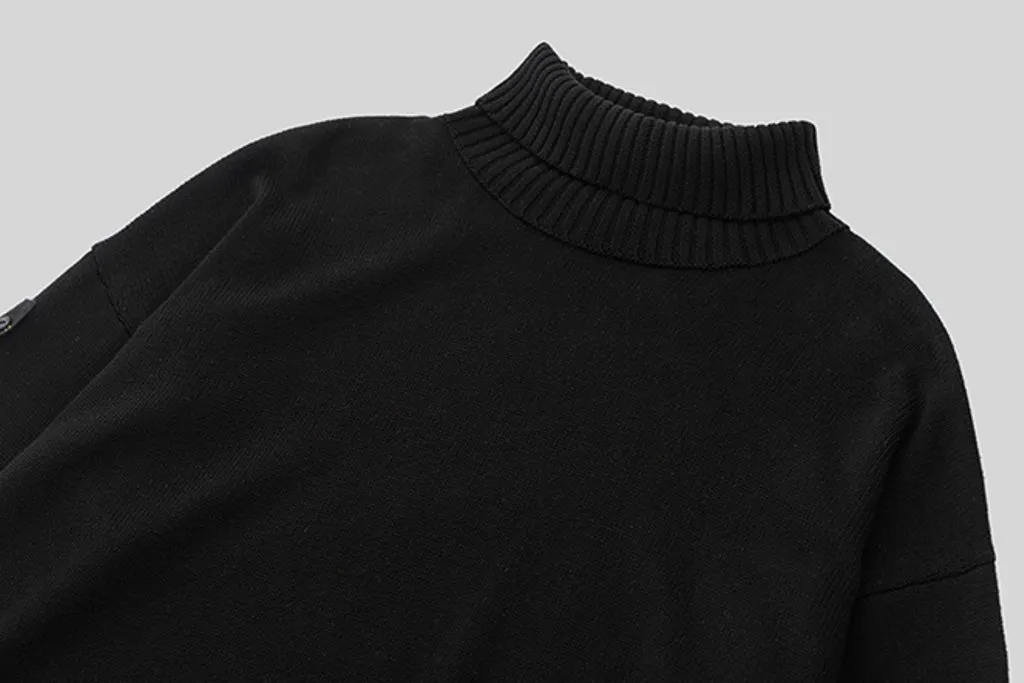 Men's Autumn/Winter Warm Soft Knitted Loose Pullover With Turtleneck