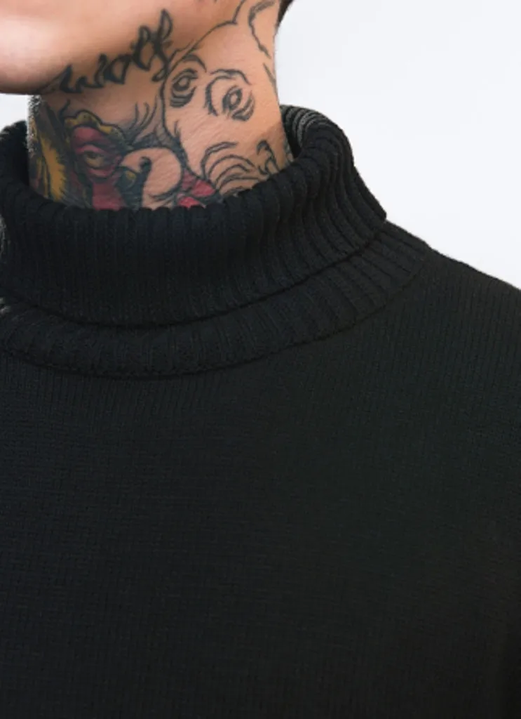 Men's Autumn/Winter Warm Soft Knitted Loose Pullover With Turtleneck