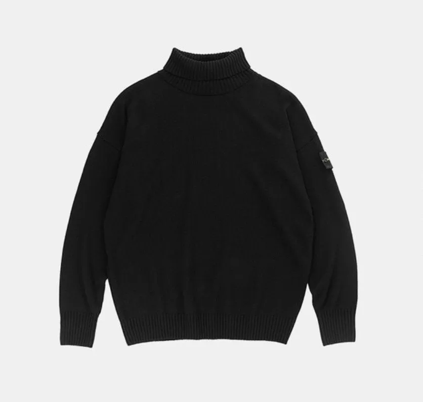 Men's Autumn/Winter Warm Soft Knitted Loose Pullover With Turtleneck