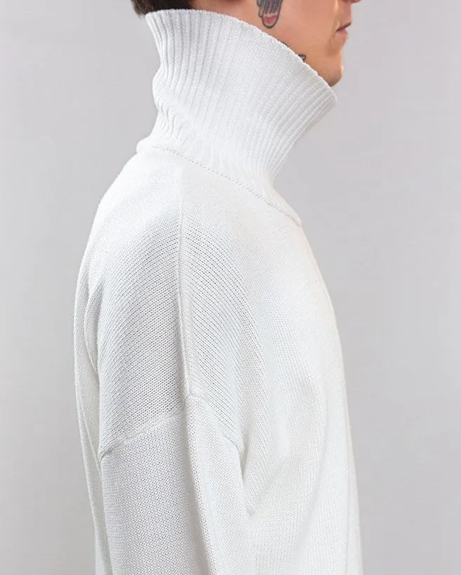 Men's Autumn/Winter Warm Soft Knitted Loose Pullover With Turtleneck