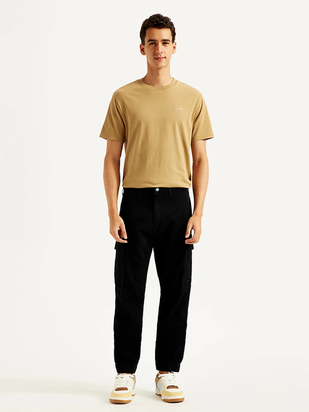 Men's Tapered Black Utility Cargo Jogger