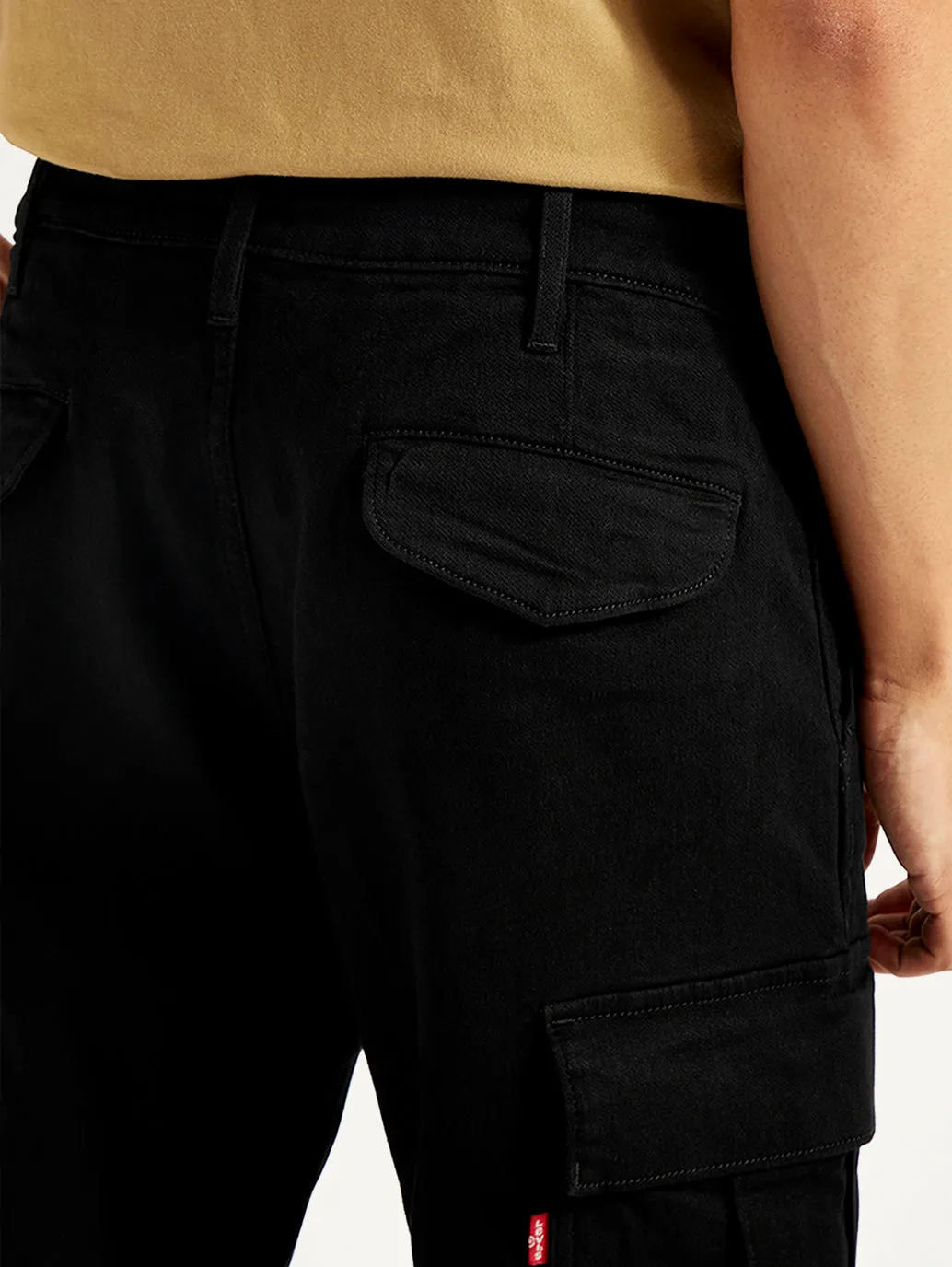 Men's Tapered Black Utility Cargo Jogger