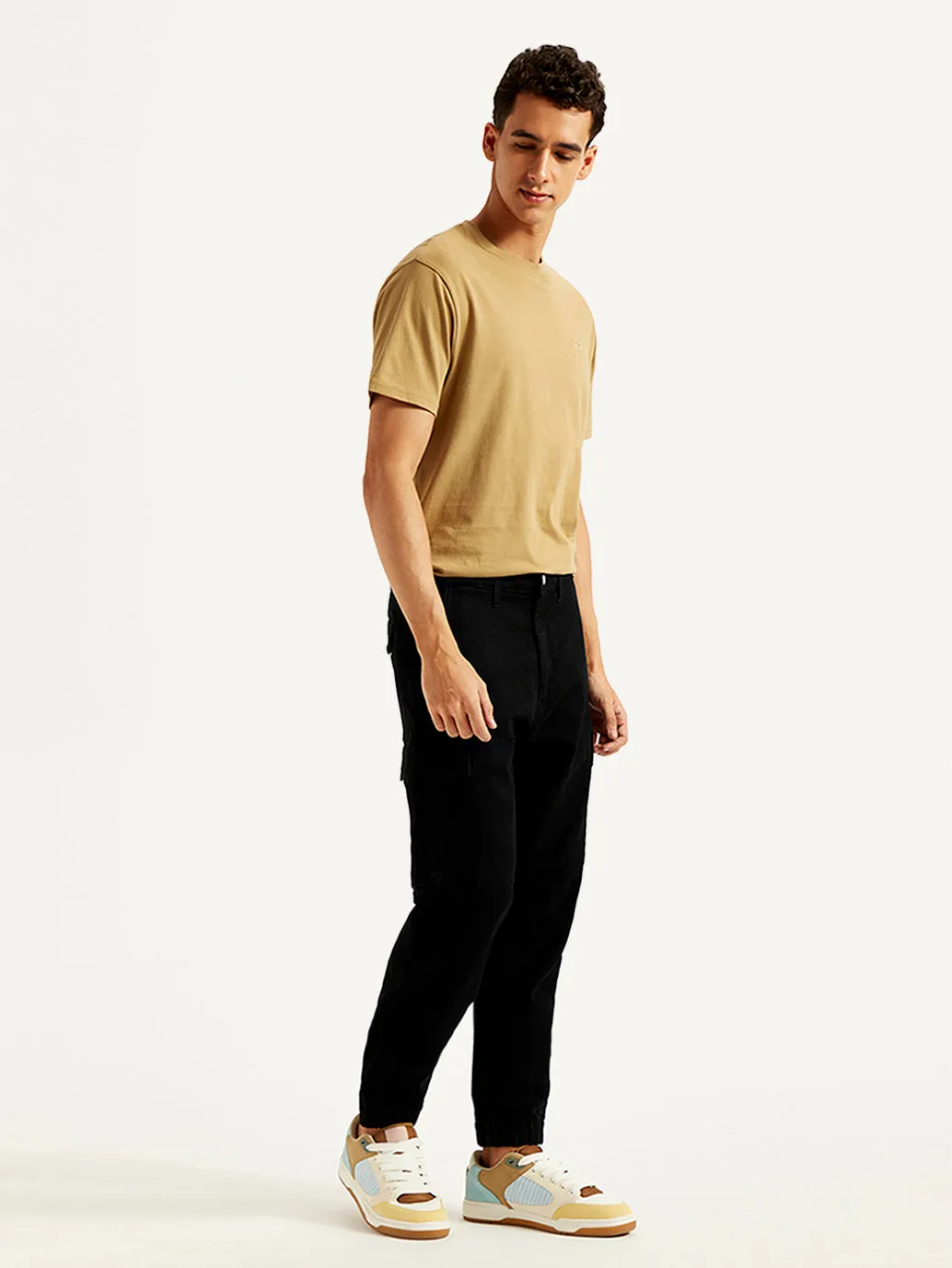 Men's Tapered Black Utility Cargo Jogger