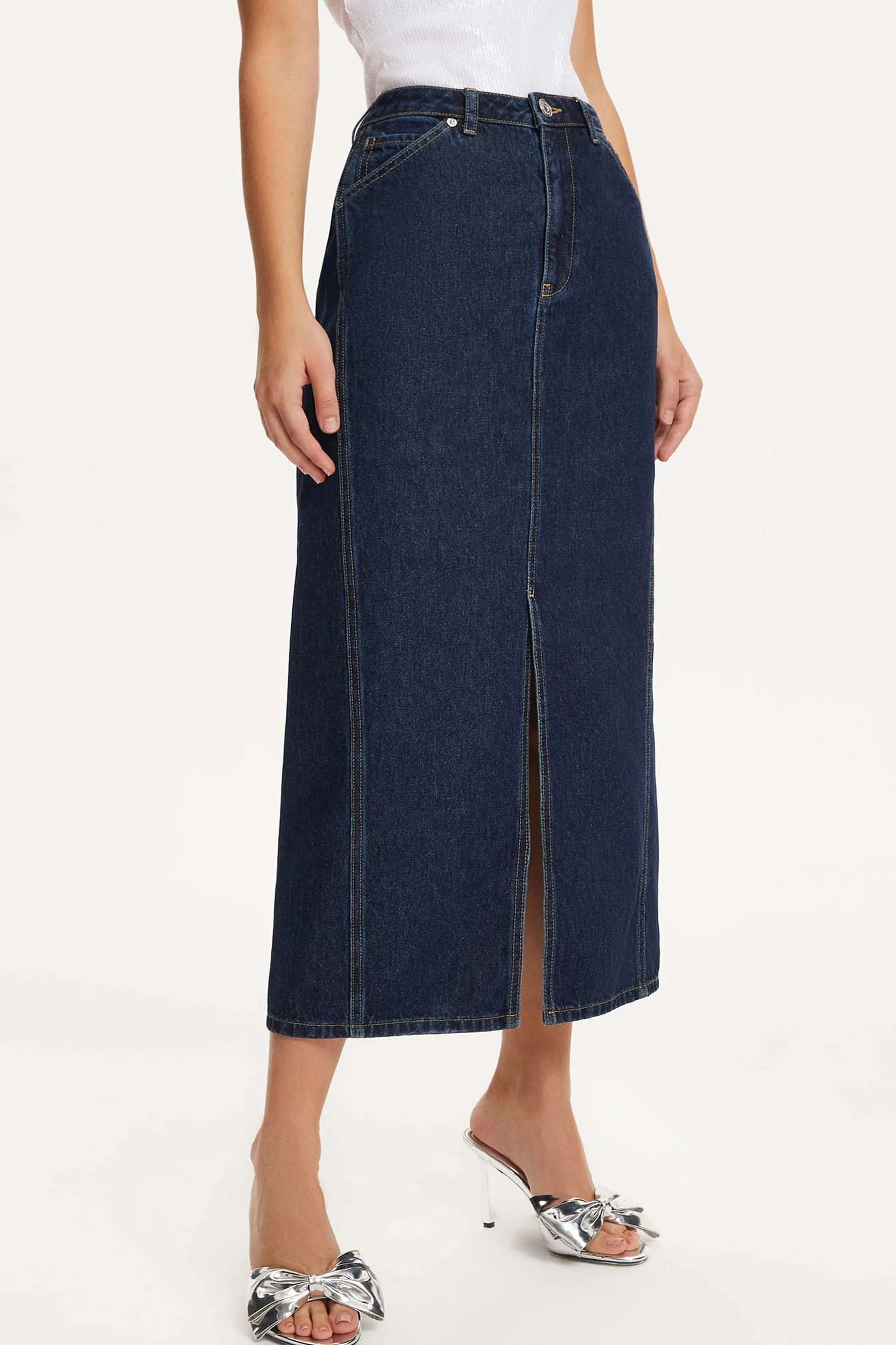 Midi Denim Skirt (Final Sale)