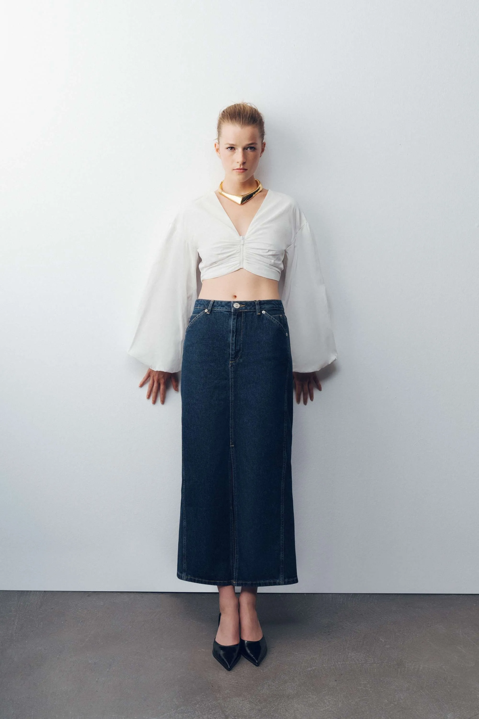 Midi Denim Skirt (Final Sale)