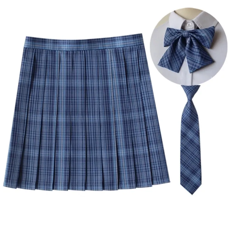 [Night Walk Blue] JK vintage plaid uniform skirt