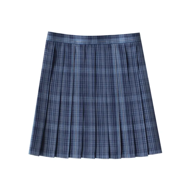 [Night Walk Blue] JK vintage plaid uniform skirt