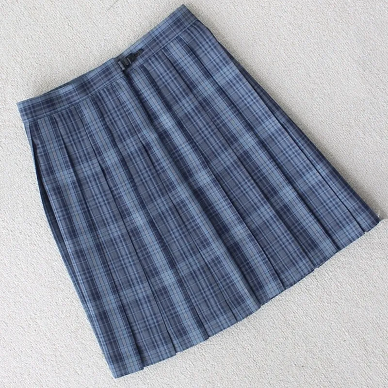 [Night Walk Blue] JK vintage plaid uniform skirt