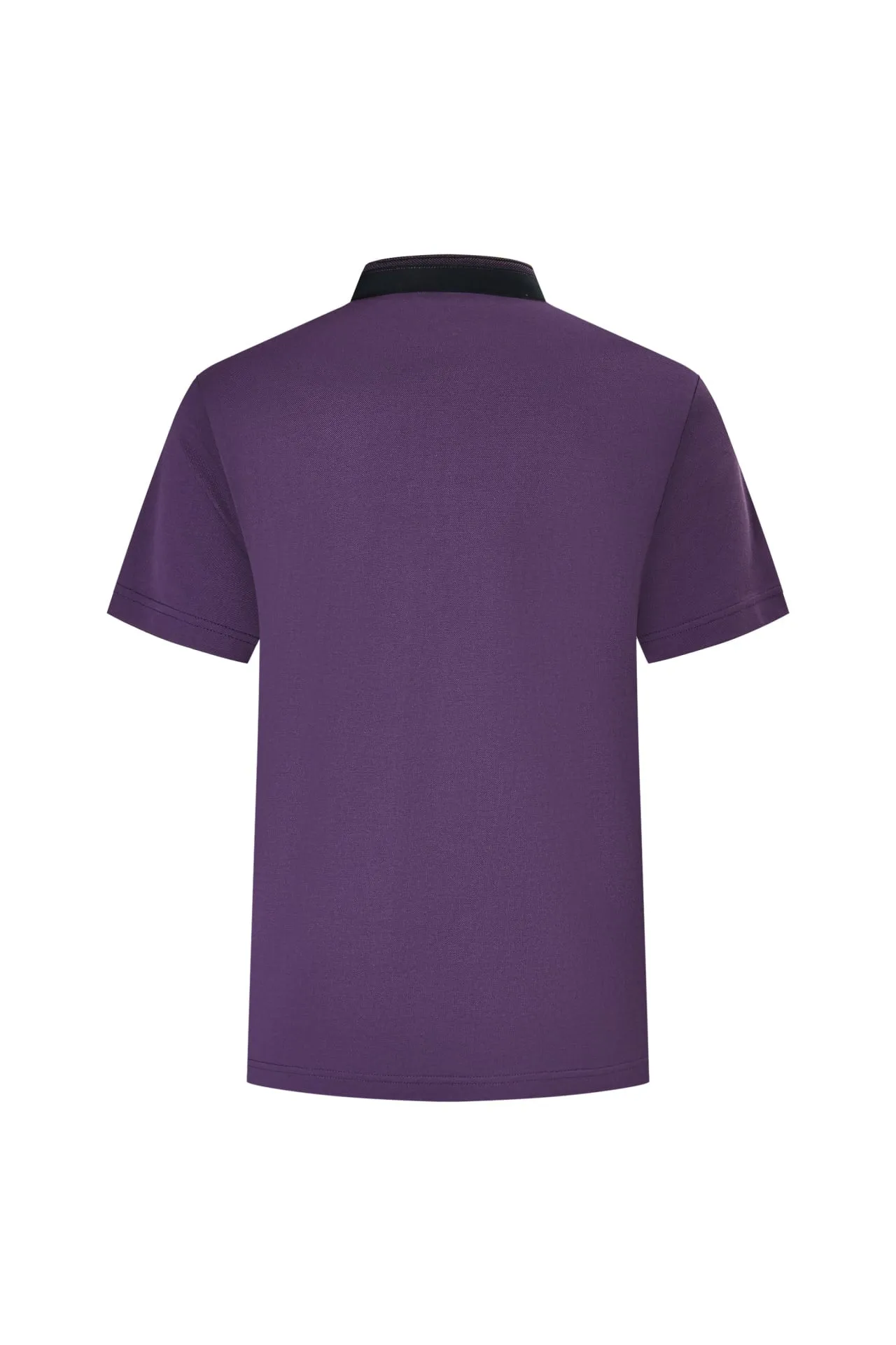 Non-Iron Pure Cotton Stand Collar Polo with Dragon Embroidery on Sleeve