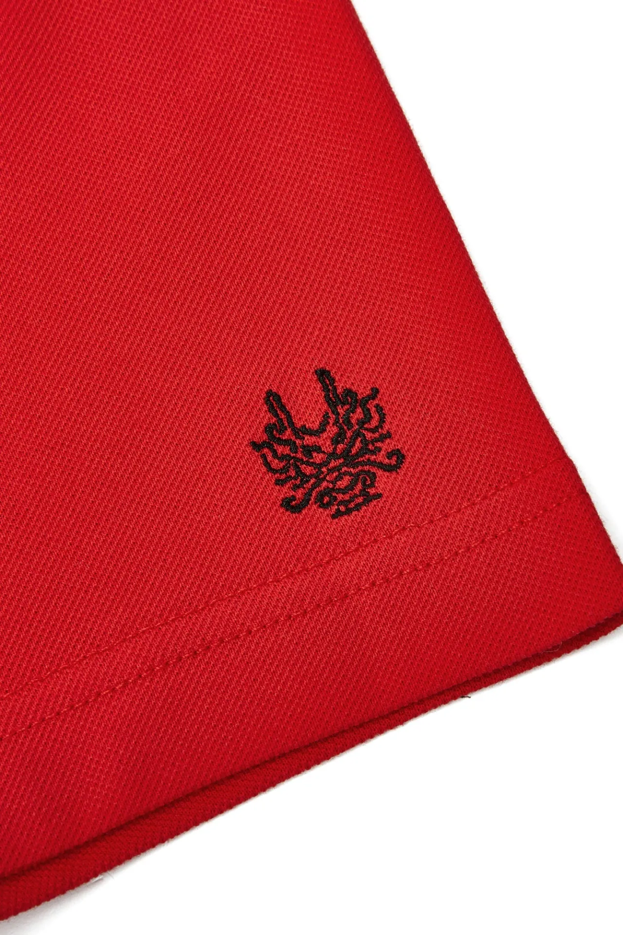 Non-Iron Pure Cotton Stand Collar Polo with Dragon Embroidery on Sleeve