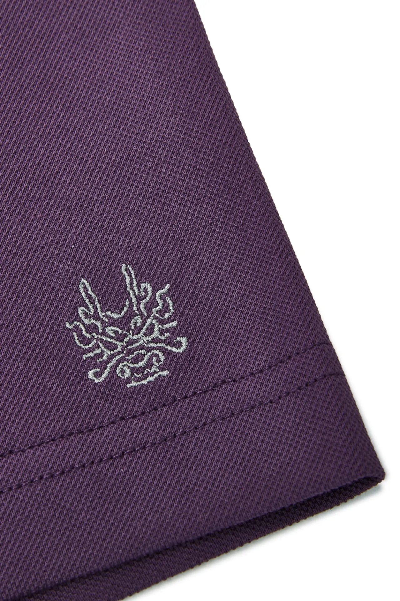 Non-Iron Pure Cotton Stand Collar Polo with Dragon Embroidery on Sleeve